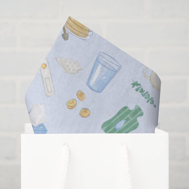 Papel De Seda Cuide-se Dia de Doença Recupere-se em Breve Autocu (Sacola de presentes)