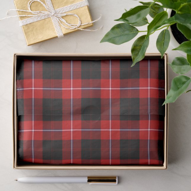 Papel De Seda Cunningham Tartan Red Xadrez Negra (Presente)