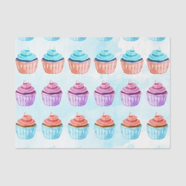 Papel De Seda Cupcake azul (Frente )