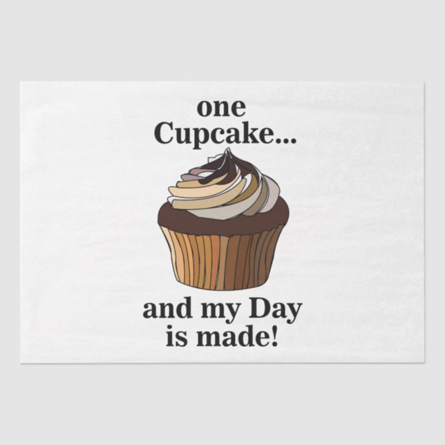 Papel De Seda Cupcake e meu dia é Cupcake (Frente )