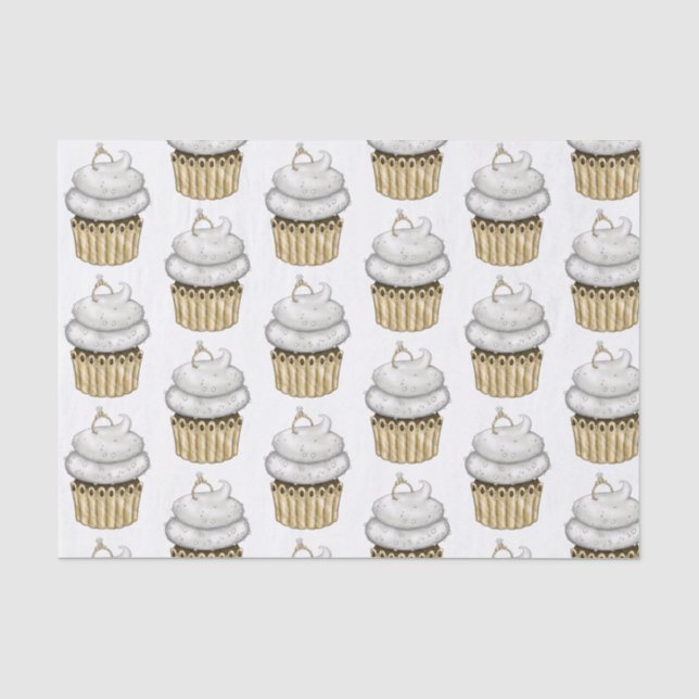 Papel De Seda Cupcake Noivado doce (Frente )