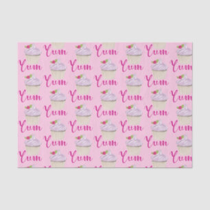 Papel De Seda Cupcake Rosa Sonho com Yum Framboesa!