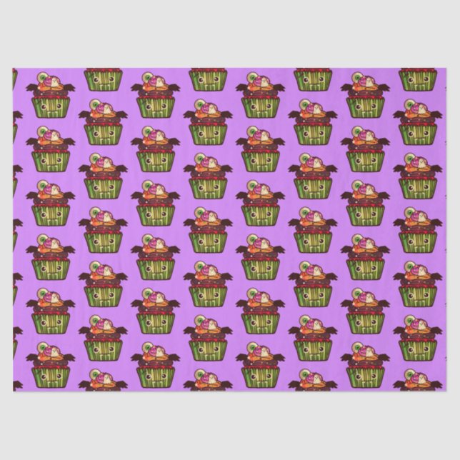 Papel De Seda Cupcake Spooky Halloween (Frente )