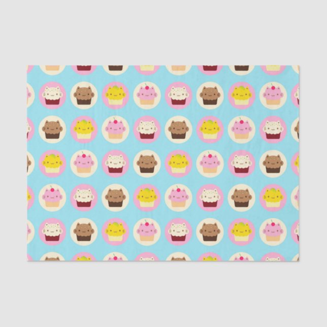 Papel De Seda Cupcakes de Gato (Frente )