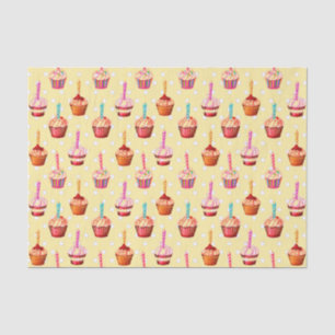 Papel De Seda Cupcakes e Bolinhas de aniversário