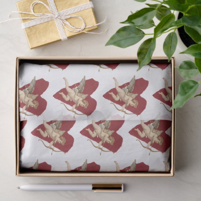 Papel De Seda Cupido Clássico Romântico Casamento Moderno Elegan (Presente)