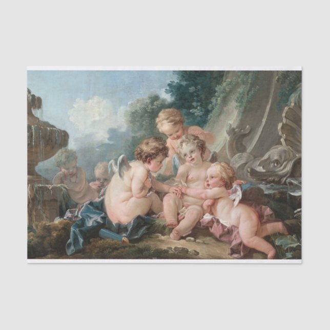 Papel De Seda Cupidos em Conspiração por Francois Boucher (Frente )