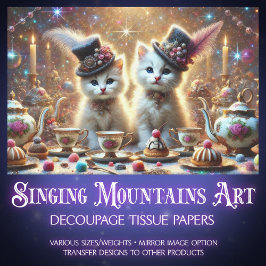 Papel De Seda Curioso Kittens Fantasia - Desligamento do Tea Par