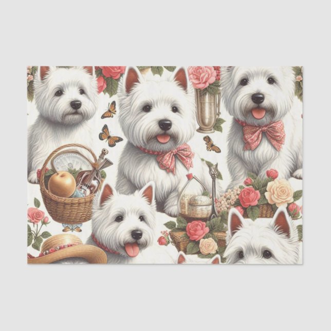 Papel De Seda Curioso Terrier Branco da Highlândia Ocidental, se (Frente )