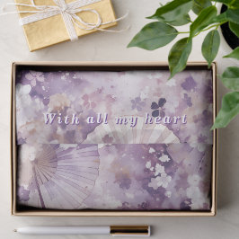 Papel De Seda Custom Text Purple Watercolor Japanese Parasol