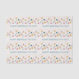 Papel De Seda Customizable Birthday Cakes & Fireworks