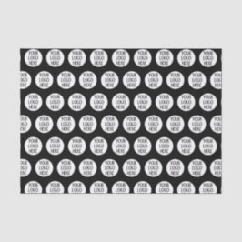 Papel De Seda Customize Your Black White company logo pattern