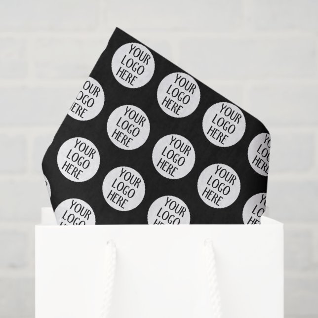 Papel De Seda Customize Your Black White company logo pattern (Sacola de presentes)