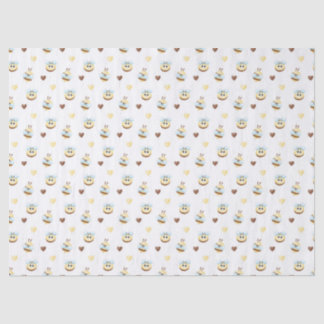 Papel De Seda Cute Bees & Hearts Gift Wrapping Paper