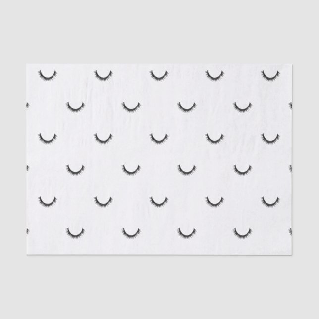 Papel De Seda Cute Black Eyelashes Make-up Pattern Tissue Paper (Frente )