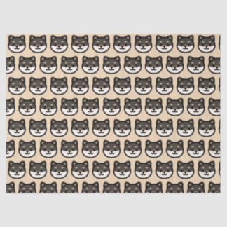 Papel De Seda Cute black Shiba Inu Dog Face