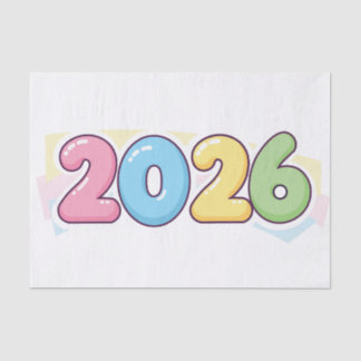 Papel De Seda Cute Bubble 2026 Typography – Candy Gloss Pastel
