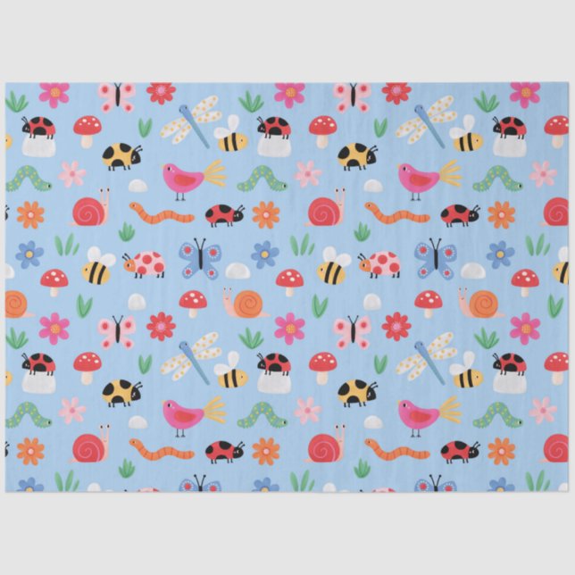 Papel De Seda Cute Bugs Tissue Paper (Frente )