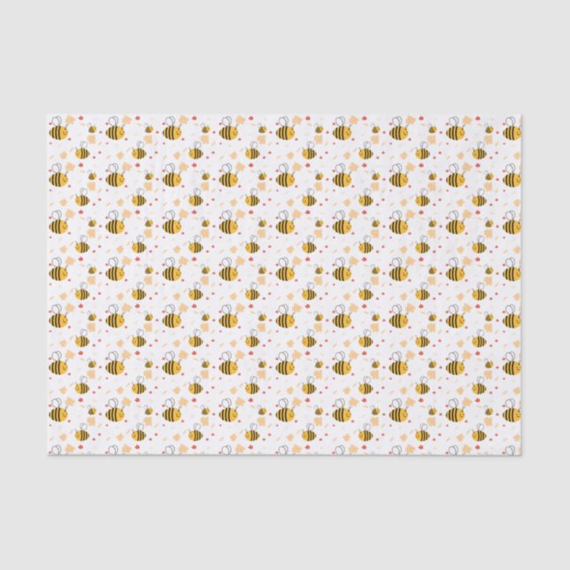 Papel De Seda Cute Bumblebee e Flores (Frente )