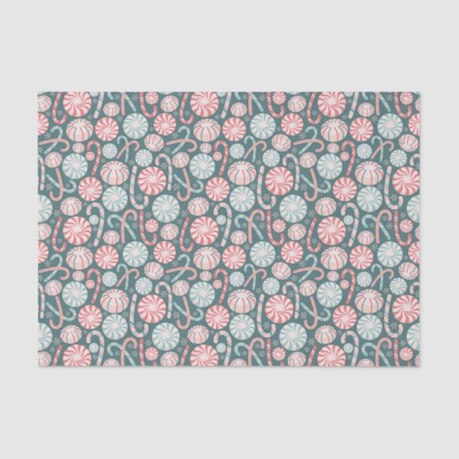 Papel De Seda Cute Christmas Candy Canes Abstract Pattern (Frente )