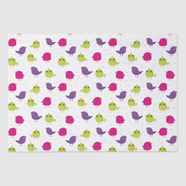Papel De Seda Cute colorful birds  (Frente )