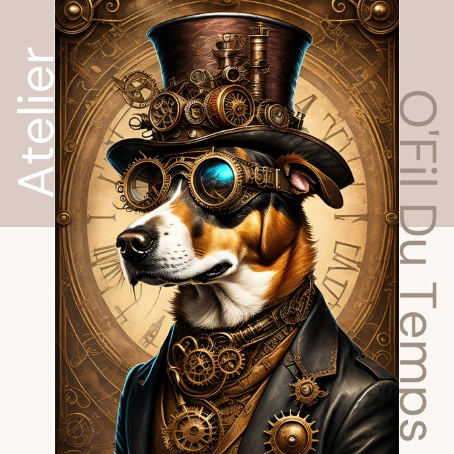 Papel De Seda Cute Dog Steampunk Hat 13X19 (Criador carregado)