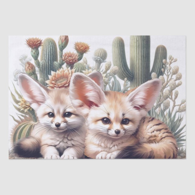 Papel De Seda Cute Fennec Fox Animal (Frente )