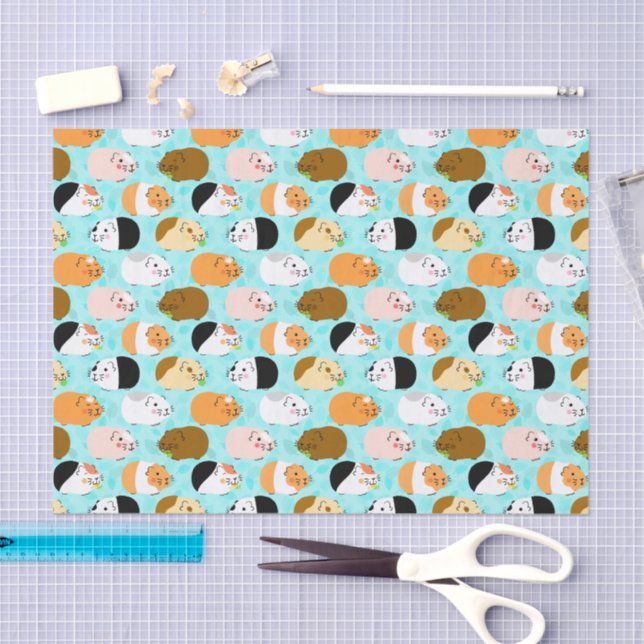 Papel De Seda Cute Guinea Pig Pattern (Arte )