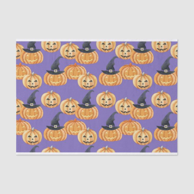 PAPEL DE SEDA CUTE HALLOWEEN JACK O LANTERNS PUMPKINS (Frente )