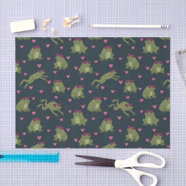 Papel De Seda Cute Happy Love Frogs Tissue Paper (Arte )