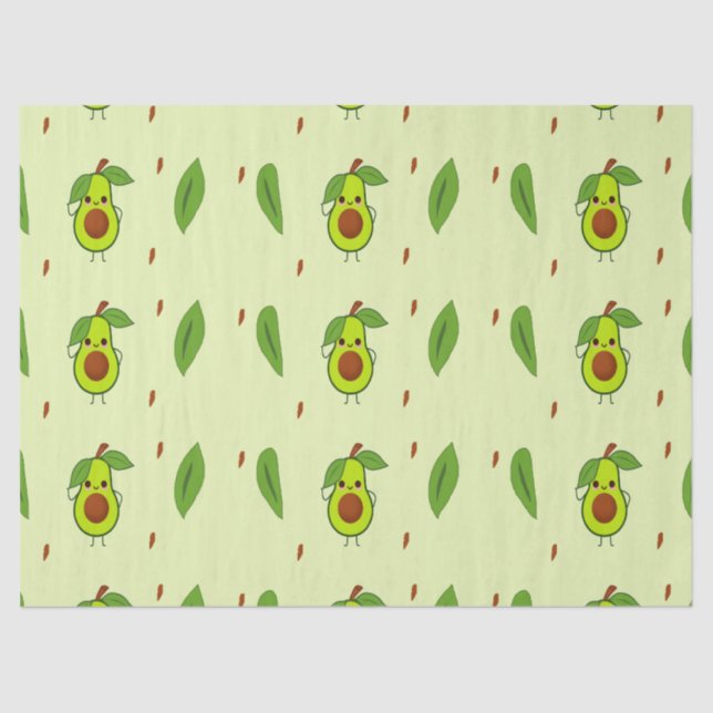 Papel De Seda Cute kawaii avocado (Frente )