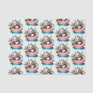 Papel De Seda Cute Panda Chilta em um tubo interno
