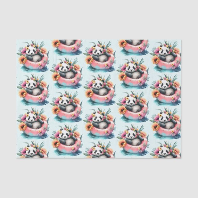 Papel De Seda Cute Panda Chilta em um tubo interno (Frente )