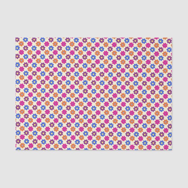 Papel De Seda Cute Retro Penny Flower Pattern (Frente )