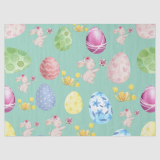 Papel De Seda Cute Sage Green Watercolor Easter Bunny