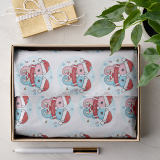 Papel De Seda Cute Seahorses Christmas Tissue Paper