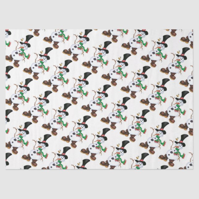 Papel De Seda Cute Snowman (Frente )