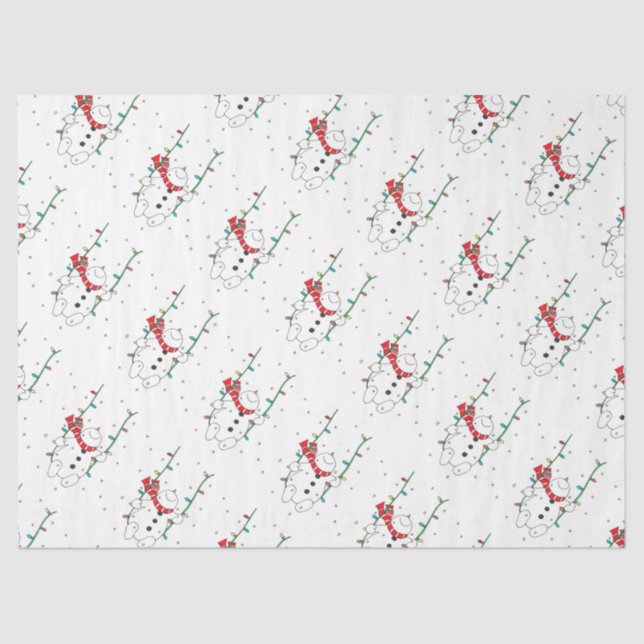 Papel De Seda Cute Snowman (Frente )
