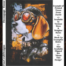 Cute Steampunk Beagle Dog Aviator EZ1L Decoupage