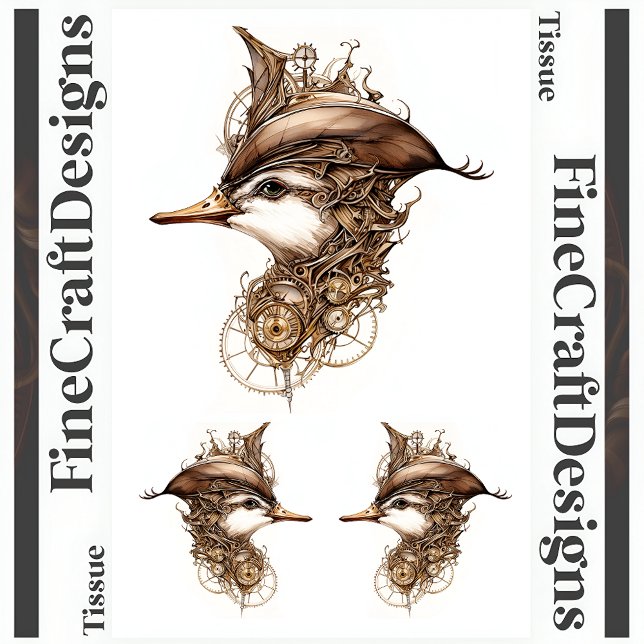 Papel De Seda Cute Steampunk Gears Cogs Hat Decoupage L 139 (Criador carregado)