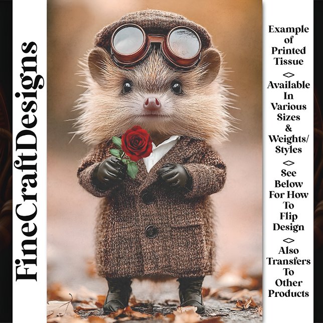 Papel De Seda Cute Steampunkouriço + Flor AH4 Decoupage (Criador carregado)