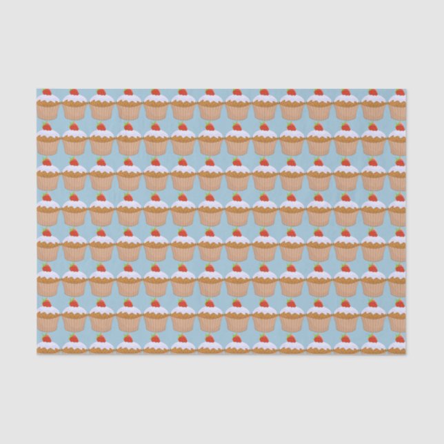 Papel De Seda Cute Strawberry Bun Pattern (Frente )