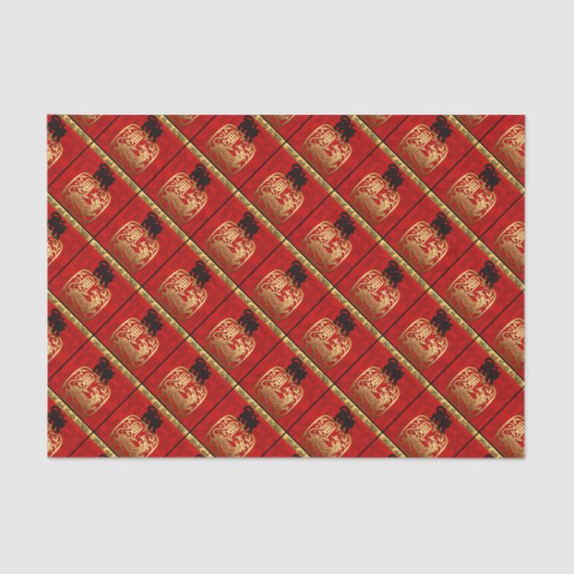 Papel De Seda Cute Tigre Chinês Ano Zododíaco Aniversário TP (Frente )