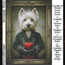 Cute Victorian Westie Dog, Red Heart ES9 Decoupage