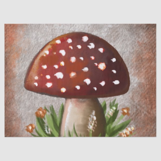 Papel De Seda Cute Woodland Mushroom Tissue Paper (Frente )