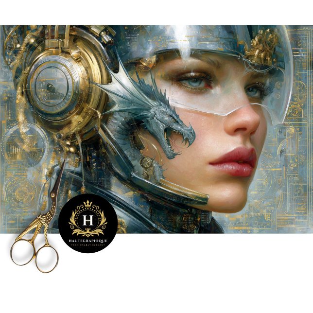 Papel De Seda Cyber Dragon Warrior Woman (Criador carregado)