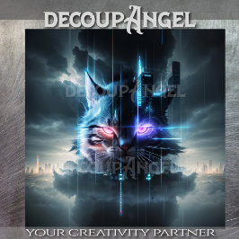 Papel De Seda Cyber Feline Majestade Decoupage