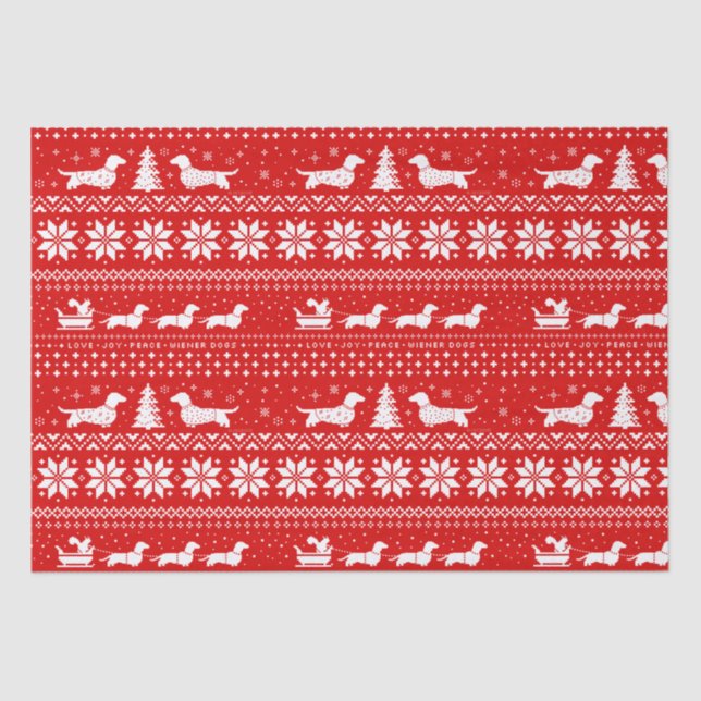 Papel De Seda Dachshances de Natal com Feriado de Esquilo (Frente )