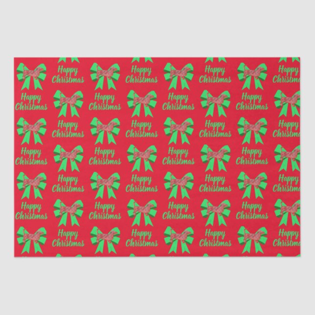 Papel De Seda Dachshund Daxy Cachorro de Natal e Arco Vermelho (Frente )