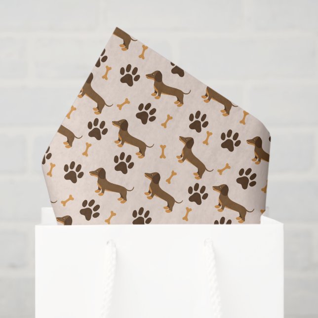 Papel De Seda Dachshund Dog Pet (Sacola de presentes)